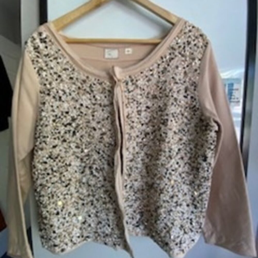 ANTHROPOLOGIE SEQUIN SWEATSHIRT - XL